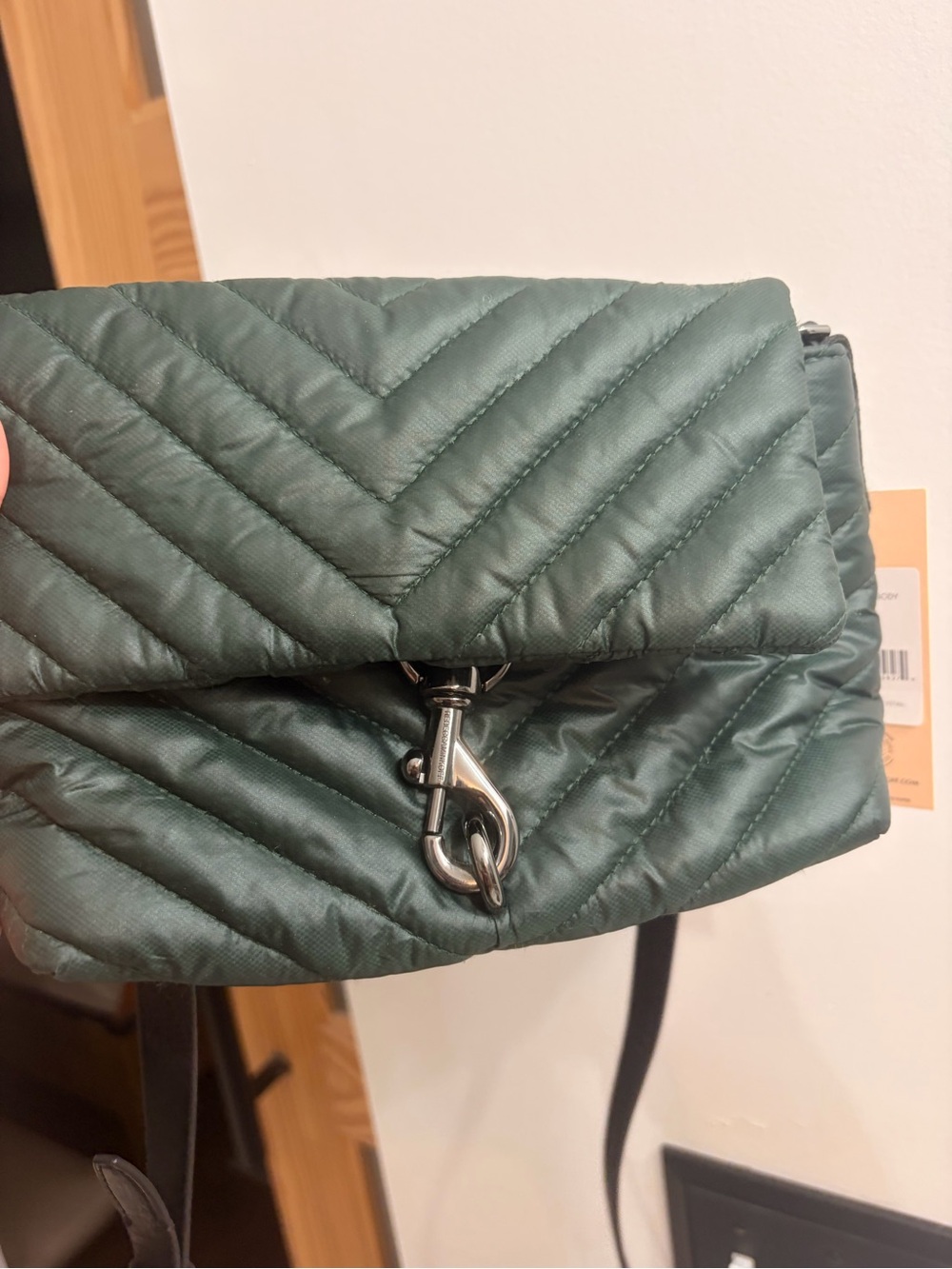 Rebecca Minkoff Edie nylon Crossbody in Forest Green with Silver Hardware NWT